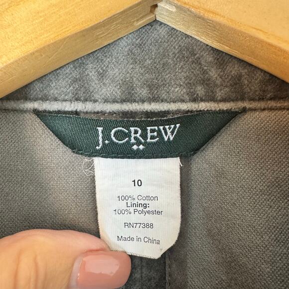 J.Crew Velvet Blazer Jacket Women’s Sz 10 Gray Green Preppy Academia Minimalist - Picture 2 of 10